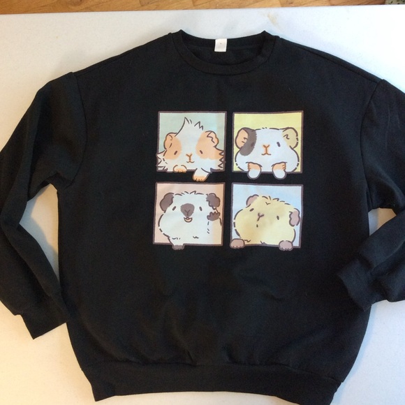 NWOT SHEIN, guinea pig sweatshirt. 14 black - Picture 2 of 6